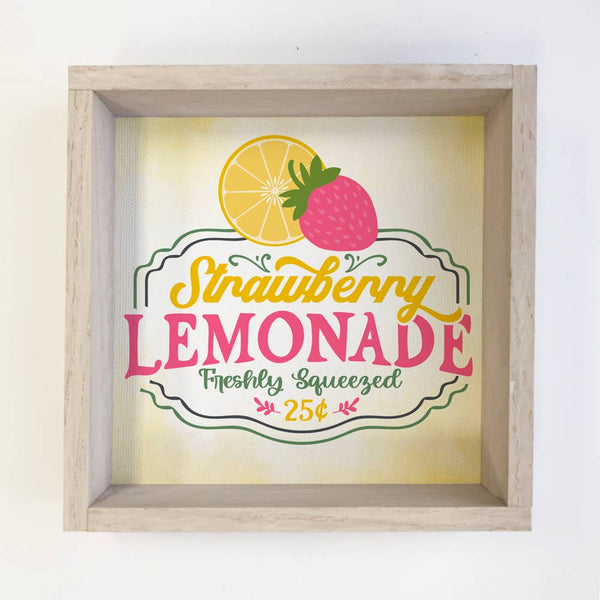 Spring Sign- Strawberry Lemonade Spring Decor Sign