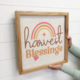 Harvest Blessings Boho - Cute Word Sign Canvas Art