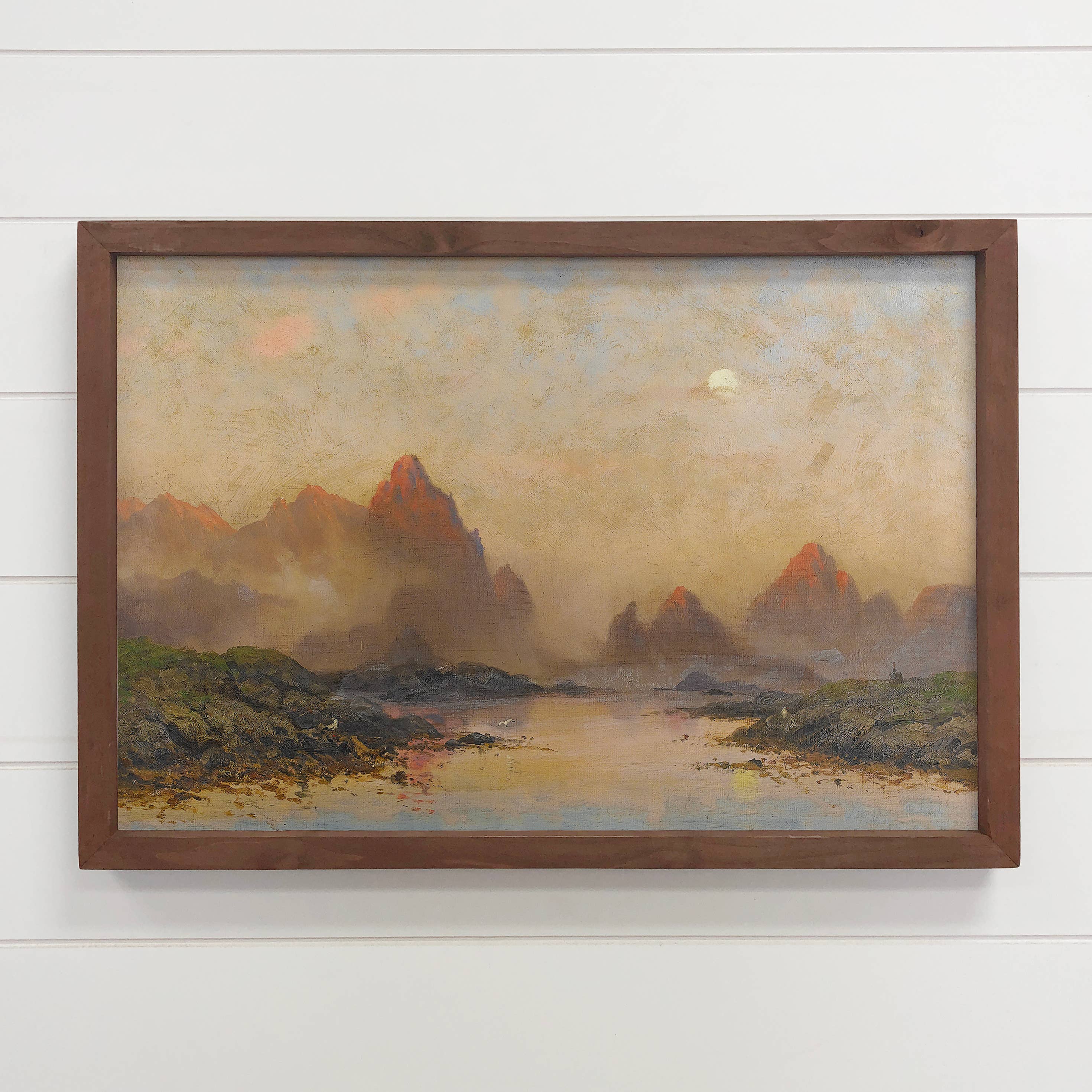 Distant Hazy Mountains - Nature Landscape - Wood Framed Art