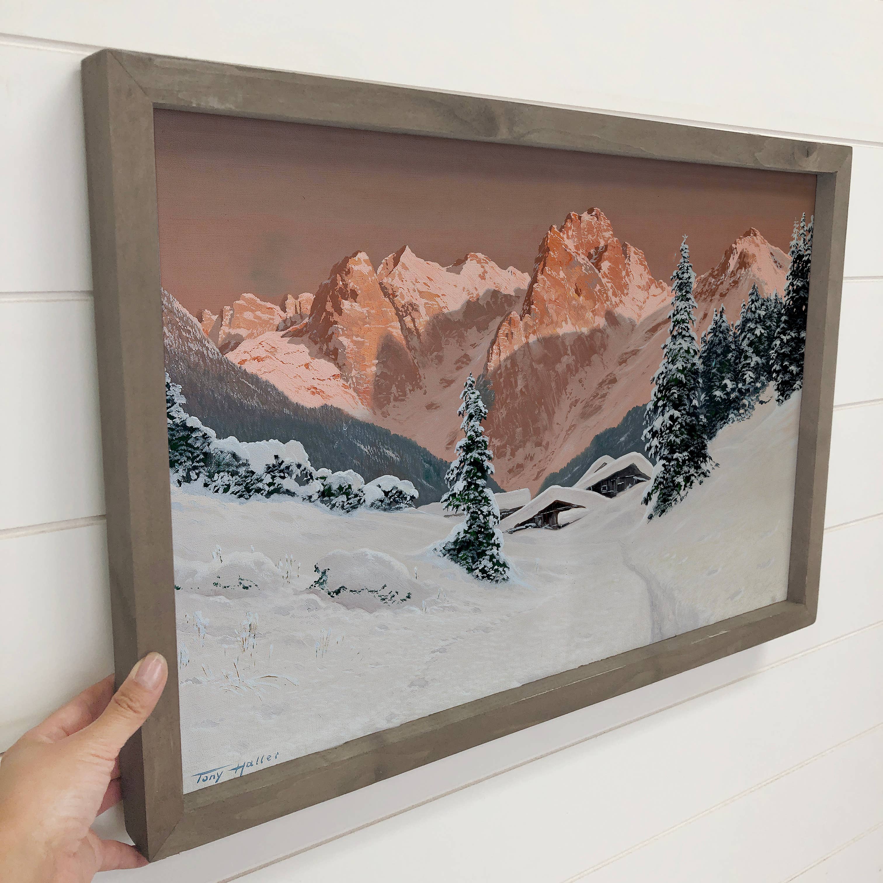 Snow Covered Valley - Winter Landscape Canvas Art - Framed