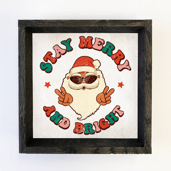 Stay Merry Santa Peace Signs - Funny Holiday Canvas Artwork