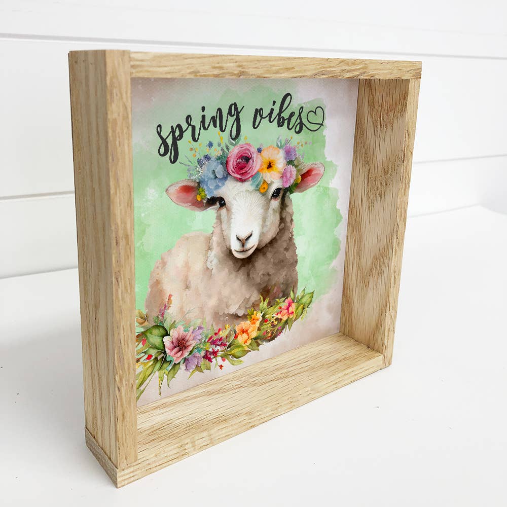 Spring Vibes Sheep - Spring Watercolor - Cute Sheep Painting