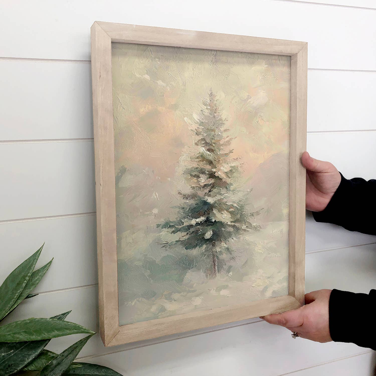 Winter Simple Tree - Nature Canvas Art - Wood Framed Artwork