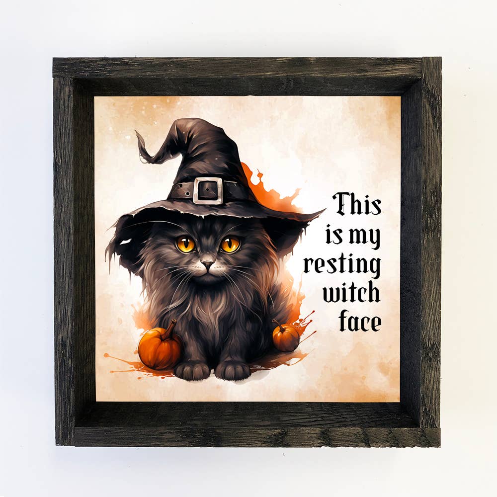 Resting Witch Face - Funny Framed Halloween Art - Animal Art