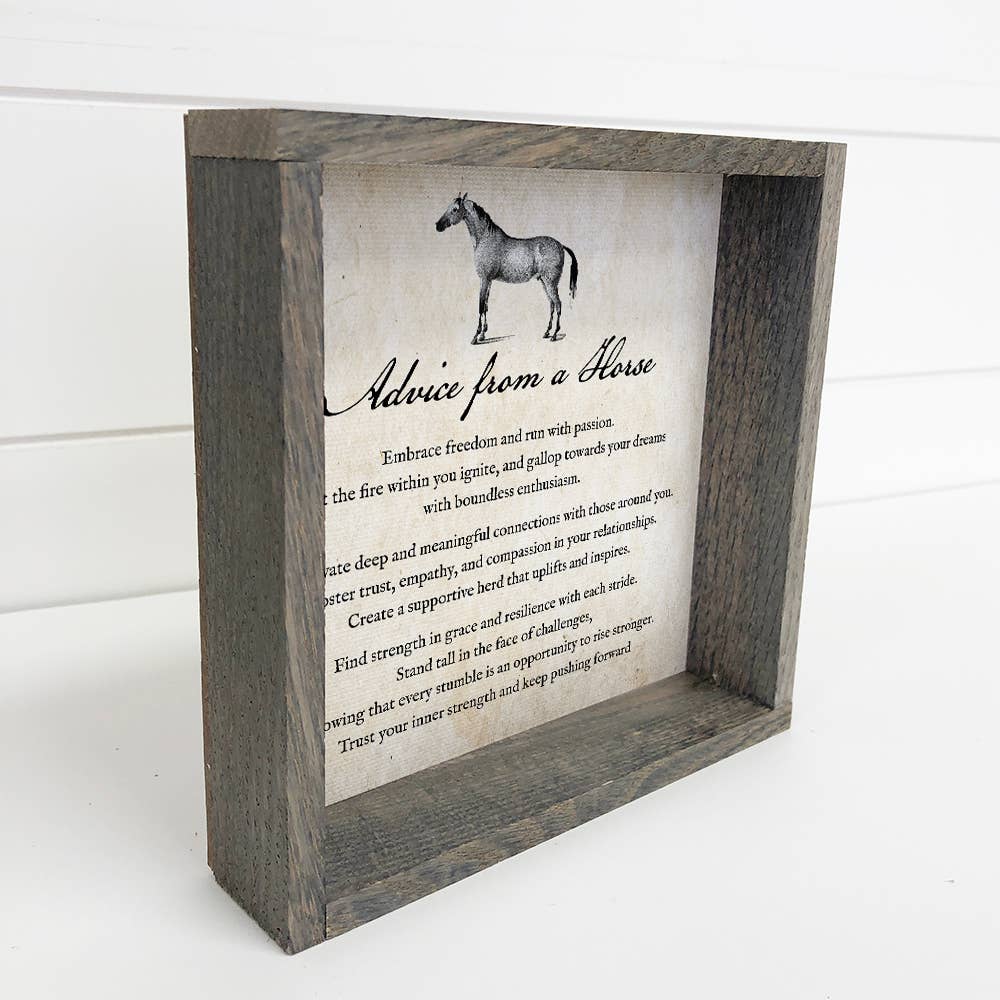 Advice From a Horse - Horse Wall Art - Farmhouse Wall Art