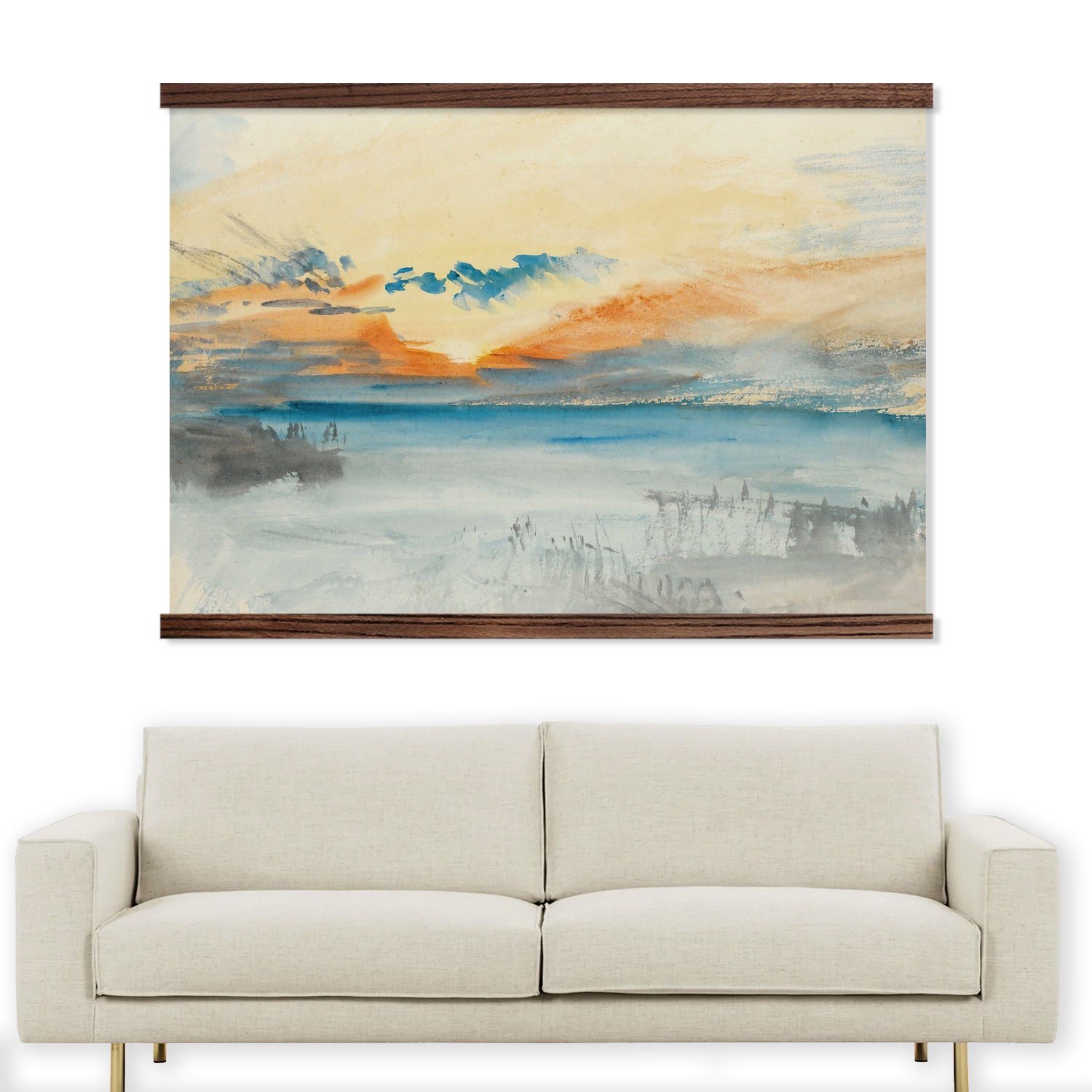 Abstract Water Sunset - Beach House Canvas Art - Framed Art