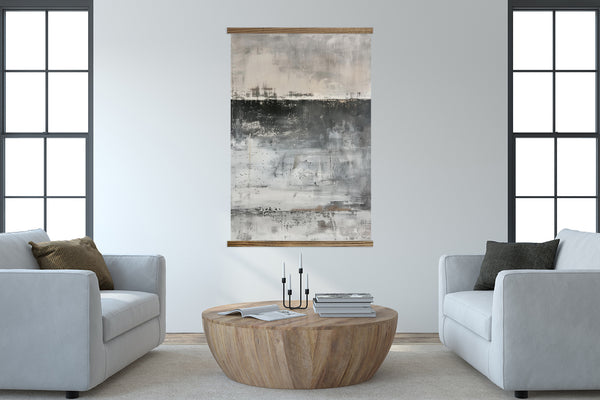 Abstract Monochromatic Black - Living Room Canvas Wall Art - Farmhouse Wall Decor