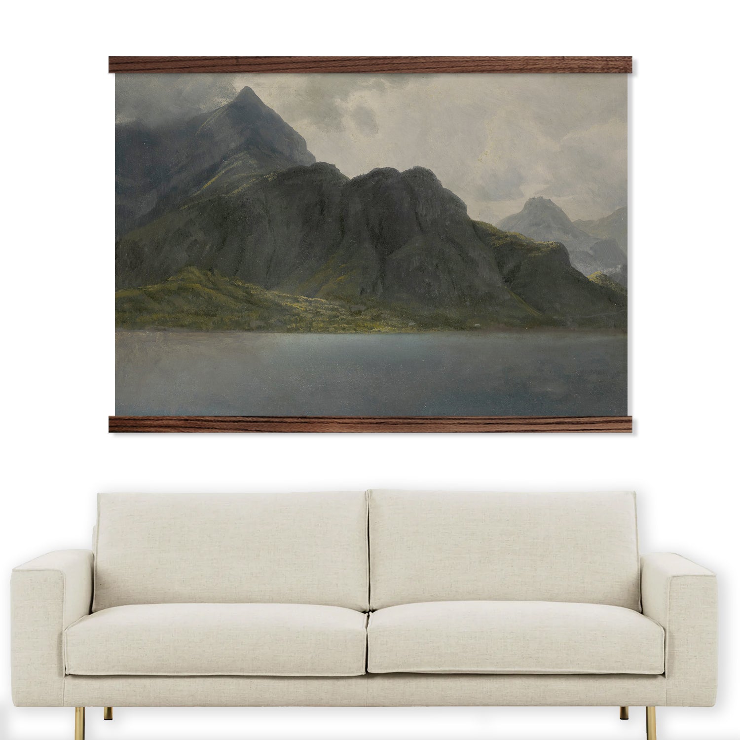 Alaska Mountain Shore - Nature Landscape Canvas Art - Framed