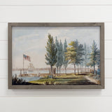 American Flag on the Delaware River - American Flag Wall Art