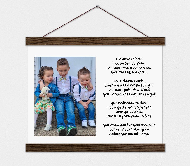 50th Anniversary Gift - Poem and Photo Canvas with Wood Frame