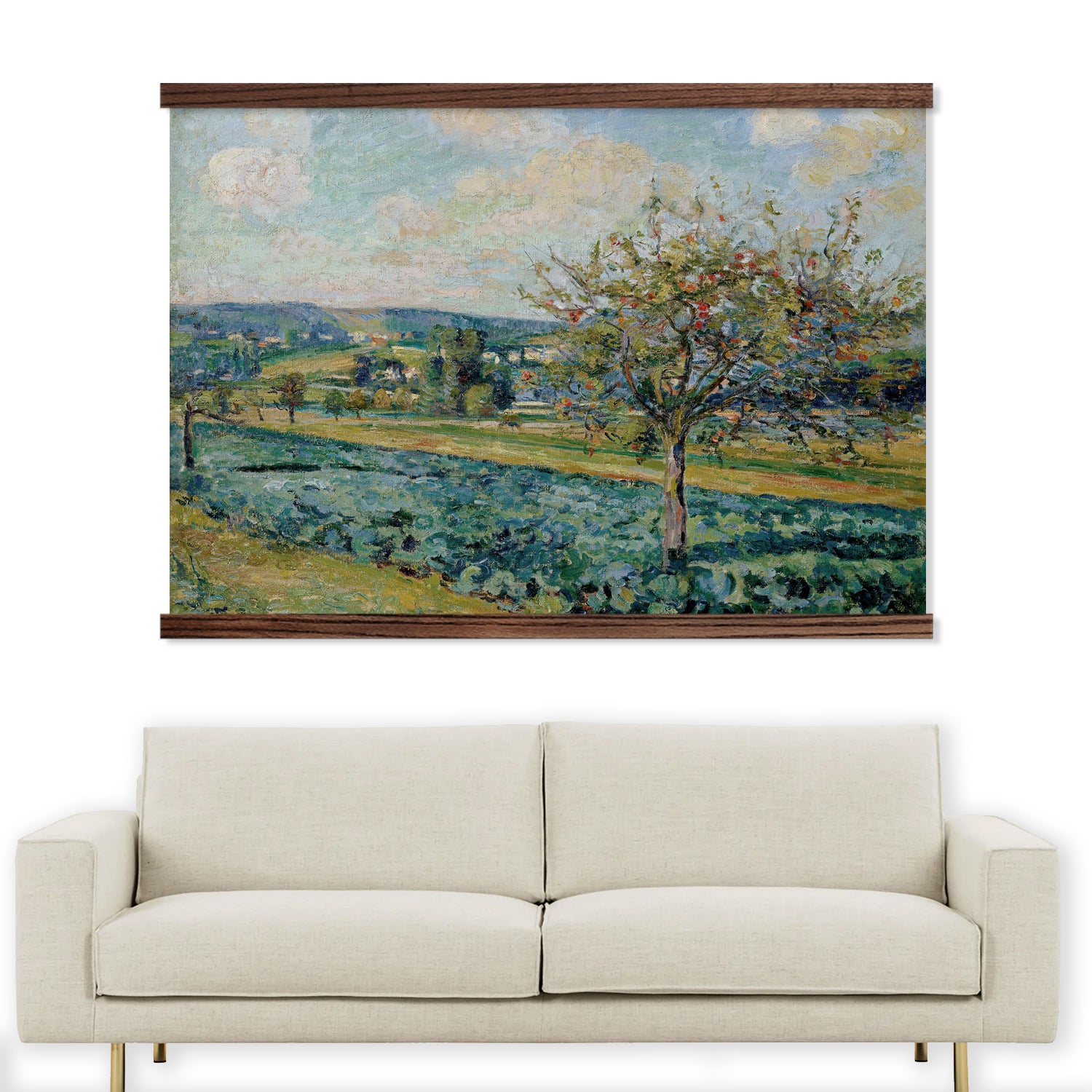 Apple Tree Landscape - Landscape Canvas Art - Wood Framed