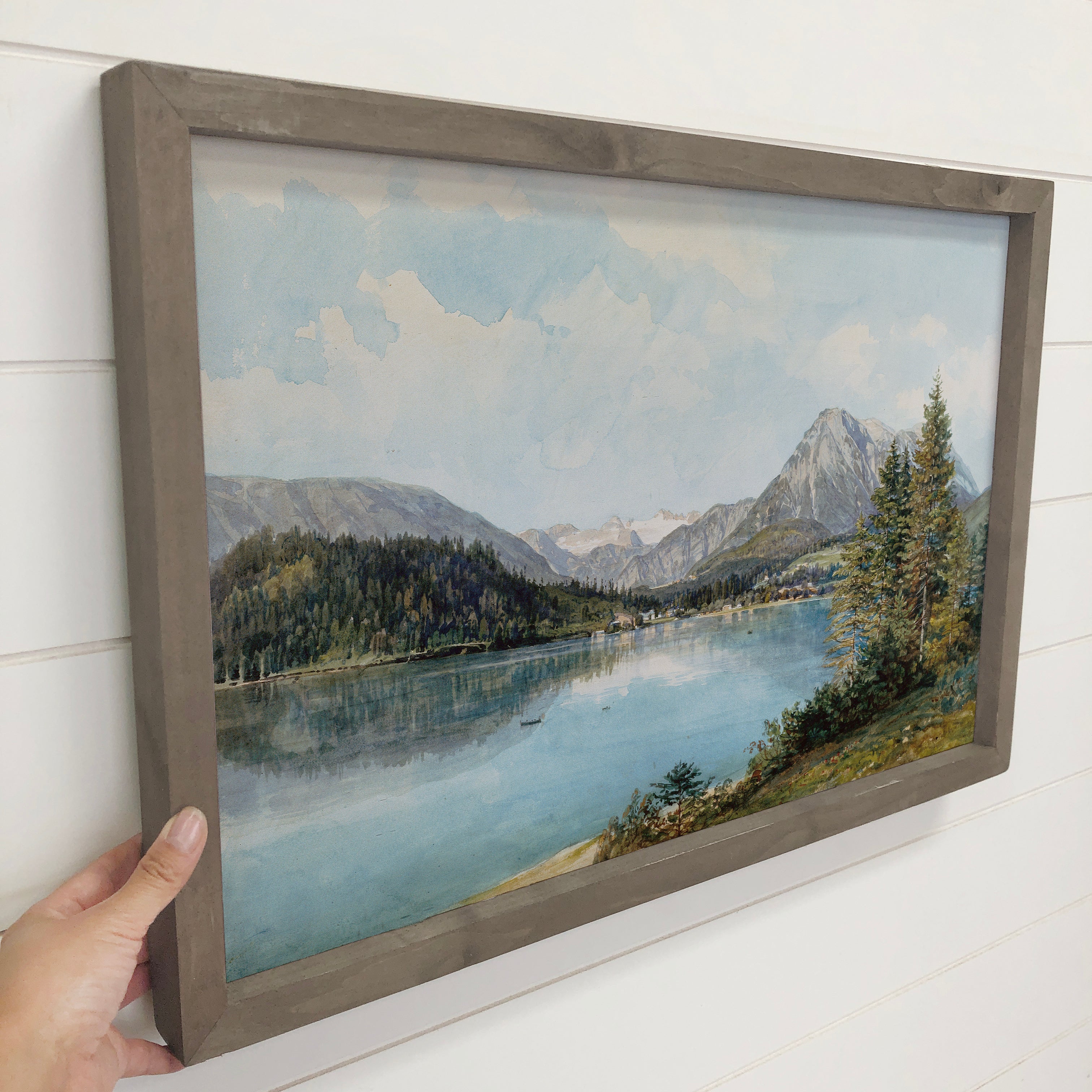 Austria Mountain Lake - Mountain Canvas Art - Wood Framed