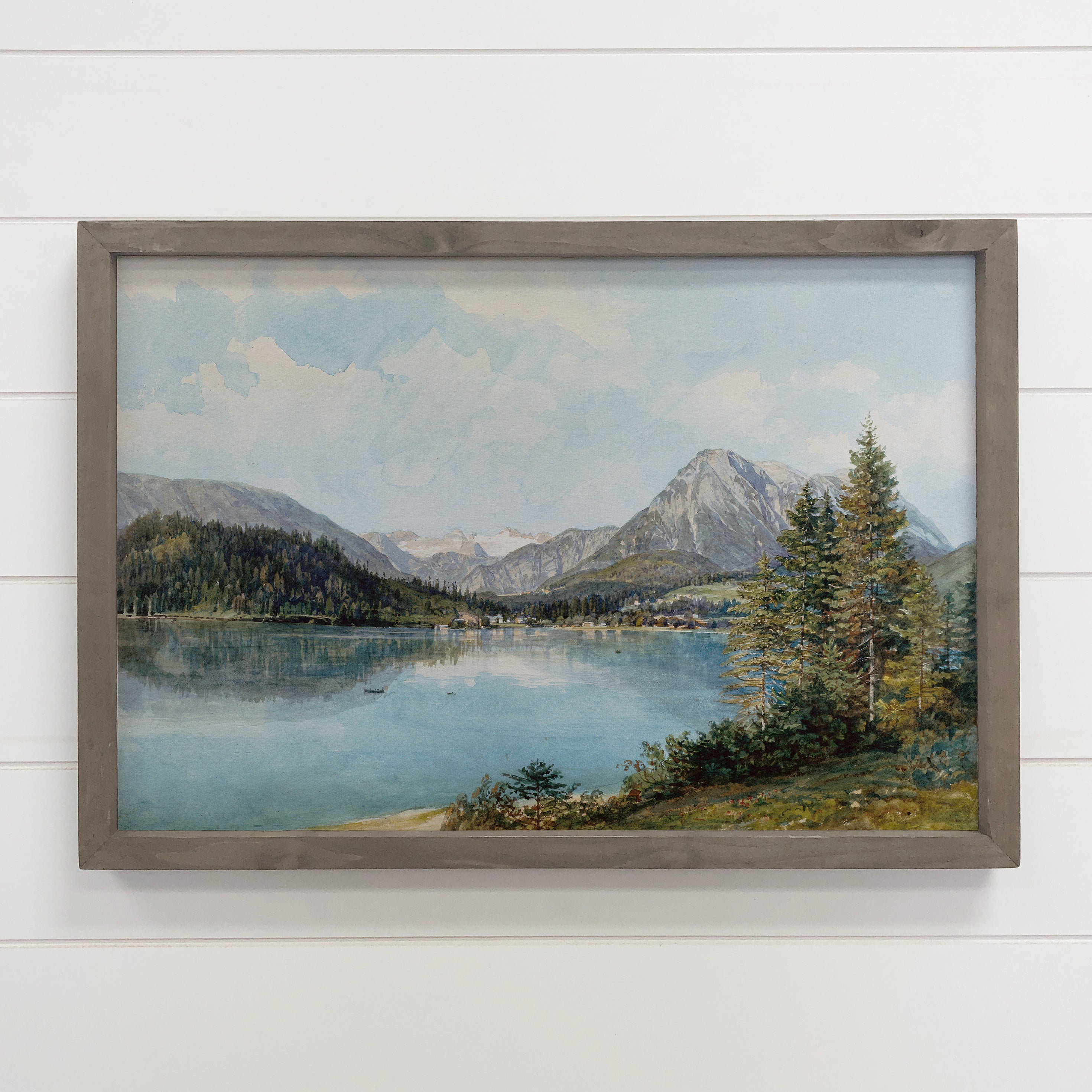 Austria Mountain Lake - Mountain Canvas Art - Wood Framed