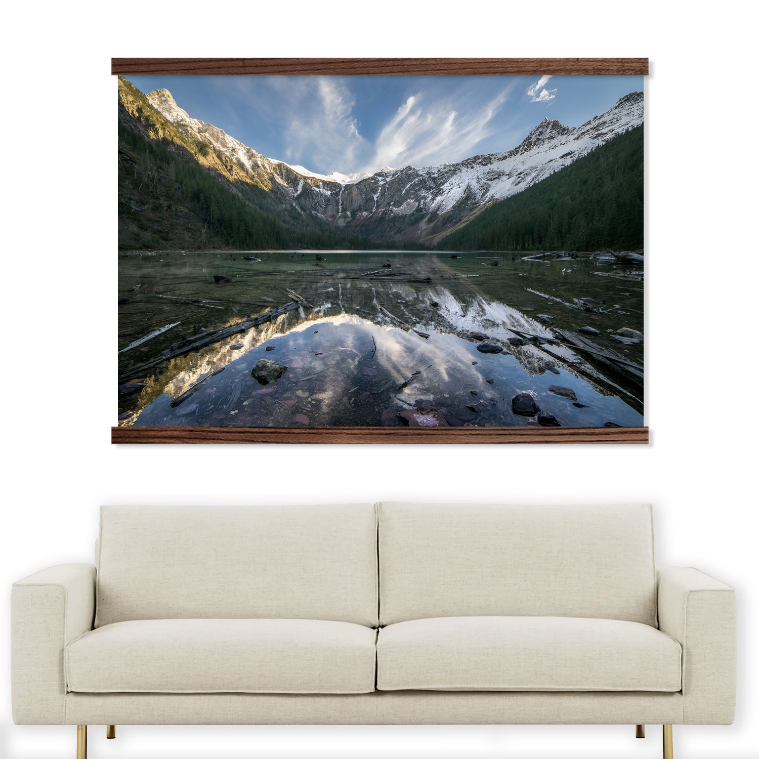 Avalanche Lake - Framed Nature Photograph - Cabin Wall Art