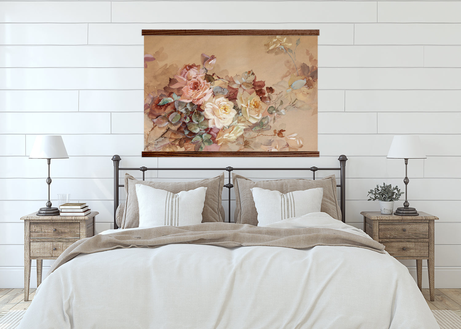 Antique Roses - Rose Flower Canvas Art - Wood Framed Art