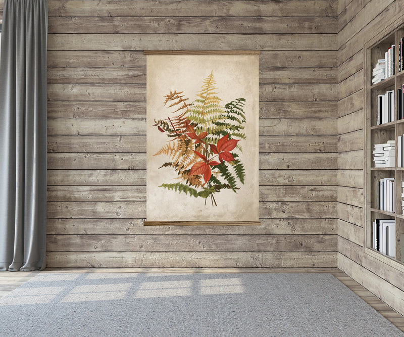 Home Office Large Framed Canvas Wall Art - Autumn Ferns