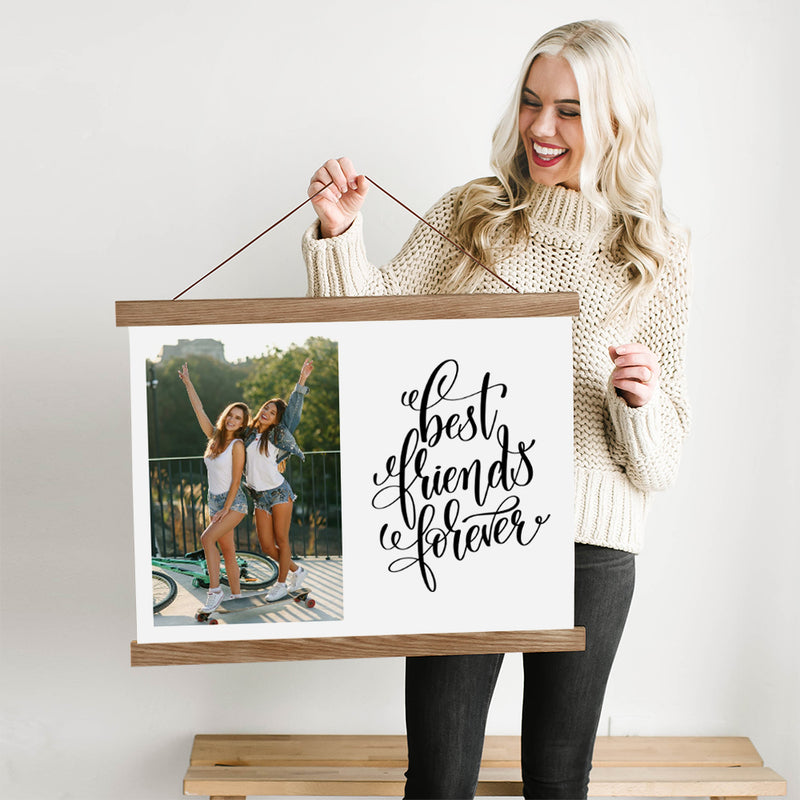 Best Friends Forever Gift - Photo Canvas with Wood Frame