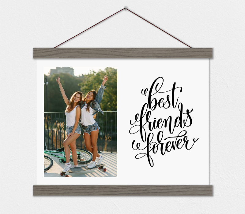 Best Friends Forever Gift - Photo Canvas with Wood Frame