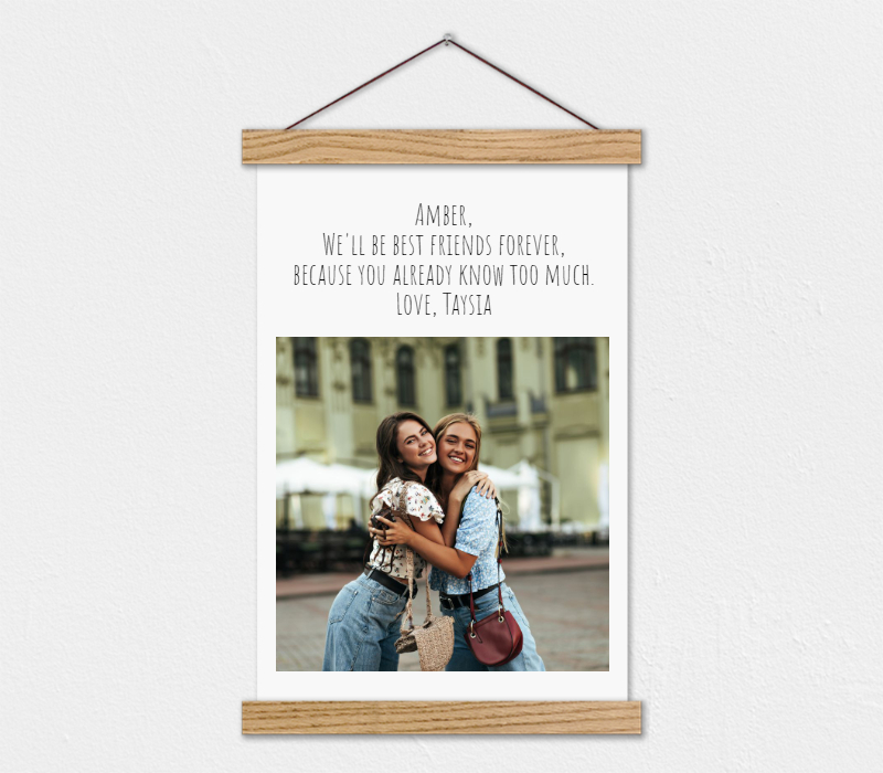 Best Friends Quote - Photo Gift Hanging Canvas