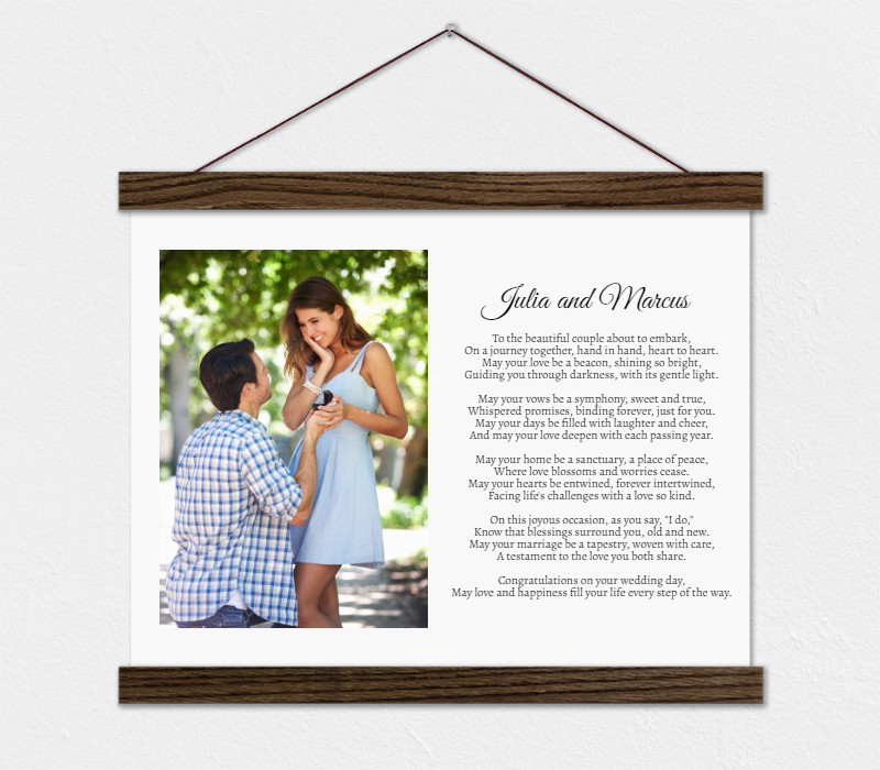 Custom Canvas with Well Wishes Poem for Bride and Groom - Bridal Shower Gift