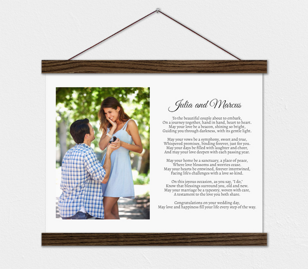 Custom Canvas with Well Wishes Poem for Bride and Groom - Bridal Shower Gift