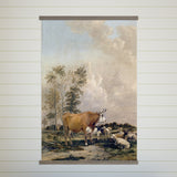 Bull in Pasture - Ranch House Canvas Art - Wood Framed Decor