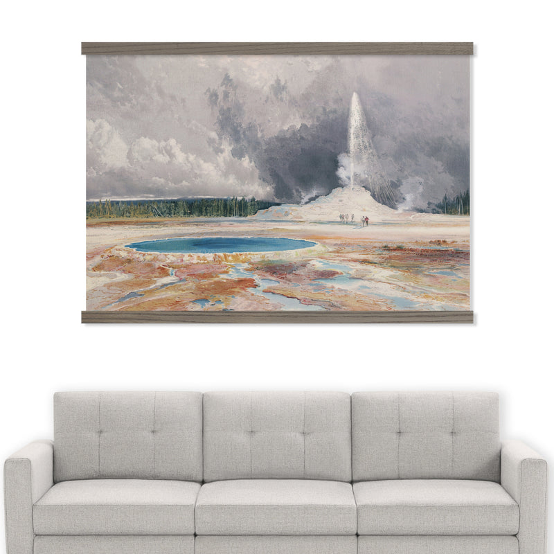 Castle Geyser Yellowstone - Framed Landscape Canvas Wall Art