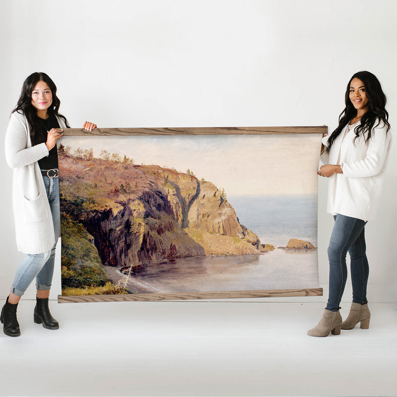 Canadian Coast Beige Landscape Art Extra Large Canvas Wall Art