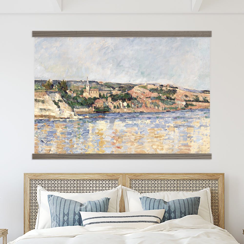 Cezanne Village By the Sea- Extra Large Wall Art- Hanging Tapestry