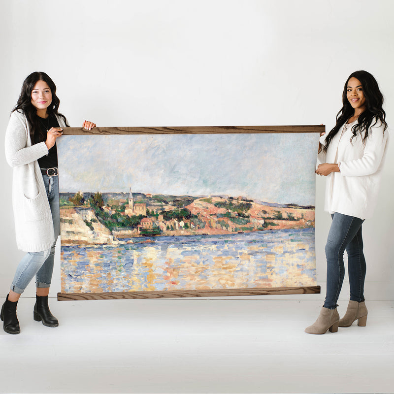 Cezanne Village By the Sea- Extra Large Wall Art- Hanging Tapestry