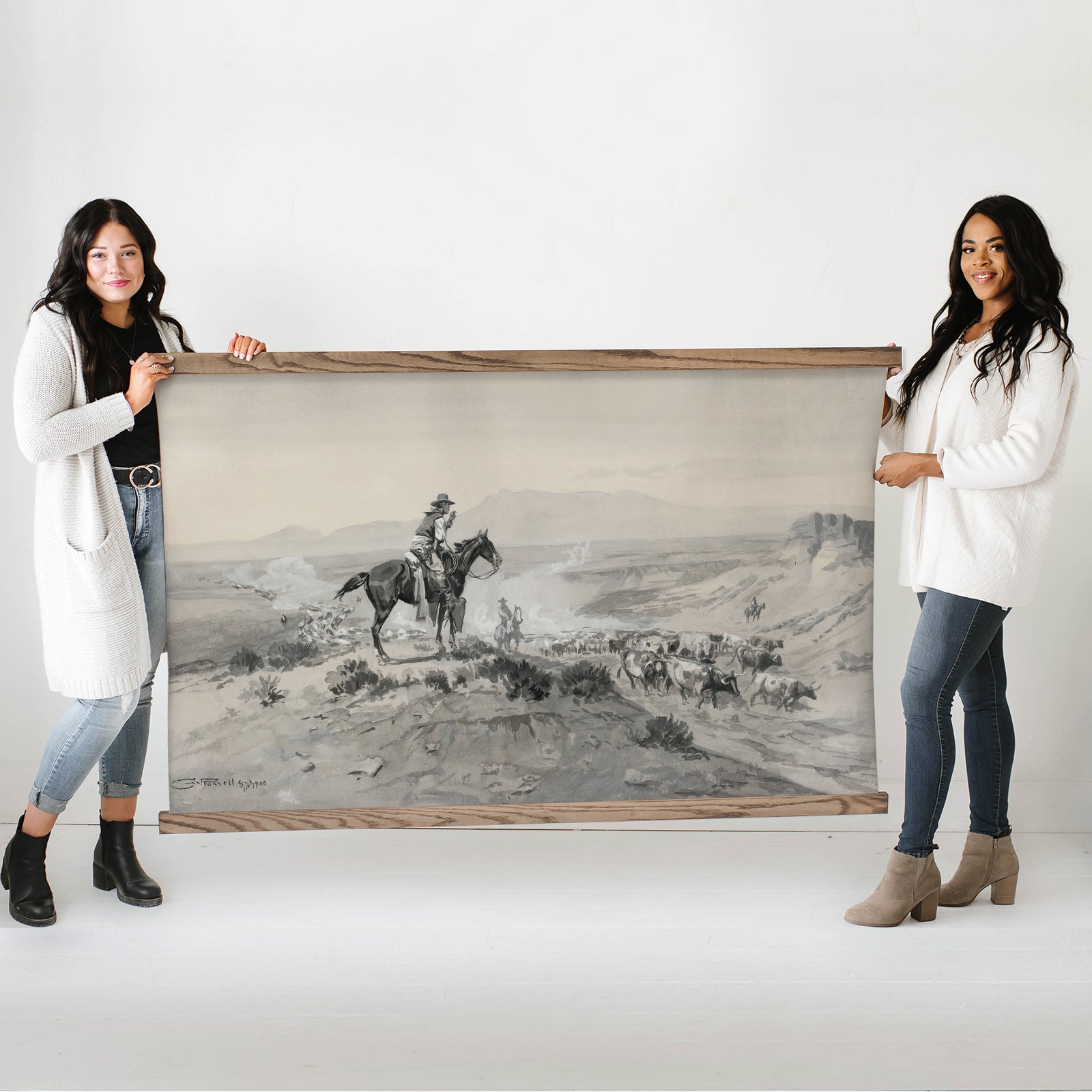 Cowboy Trail Boss Western Tapestry Art