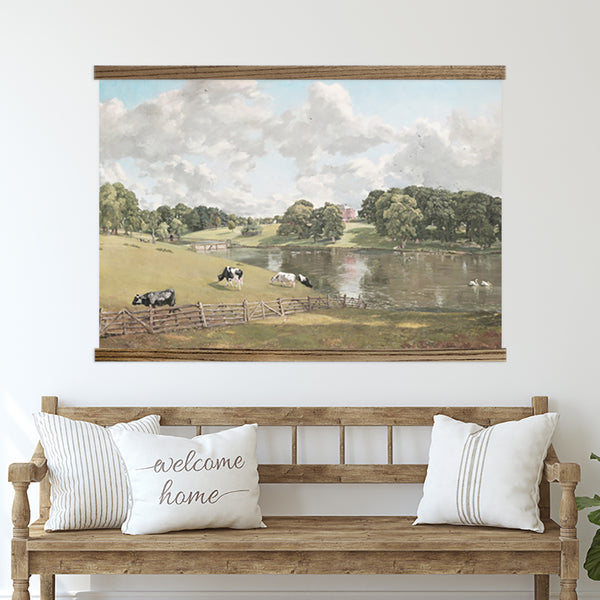 Huge Hanging Canvas- English Garden - Extra Large Wall Art- Watercolor Canvas Wall Hanging