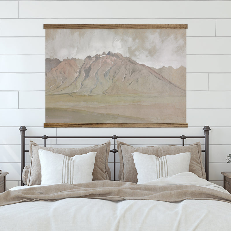 Oversized Desert Mountains- Watercolor Canvas Wall Hanging