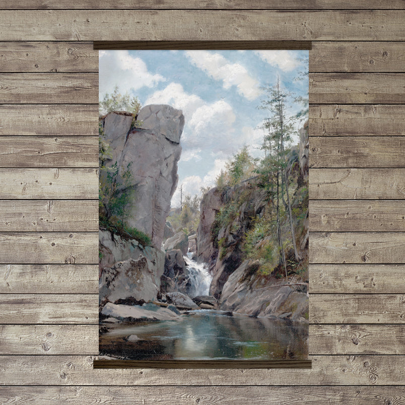 Falls of the Mississippi - Large Framed Canvas Nature Art - Cabin Art