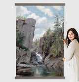 Falls of the Mississippi - Large Framed Canvas Nature Art - Cabin Art