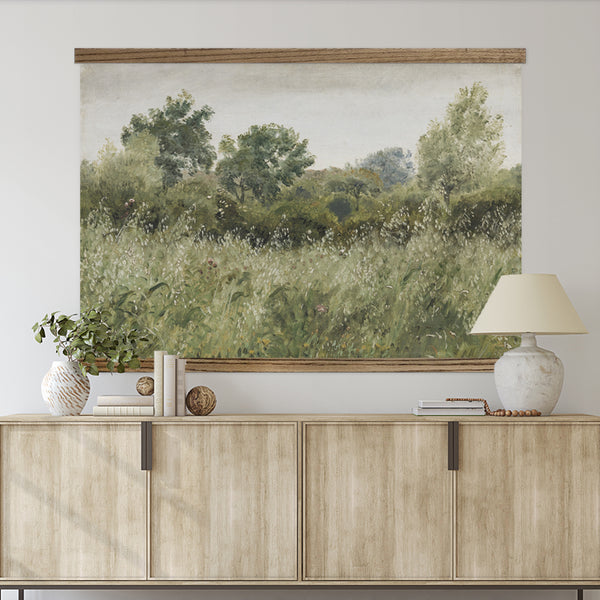Field of Oats Painting - Extra Large Canvas Print with Wood Frame