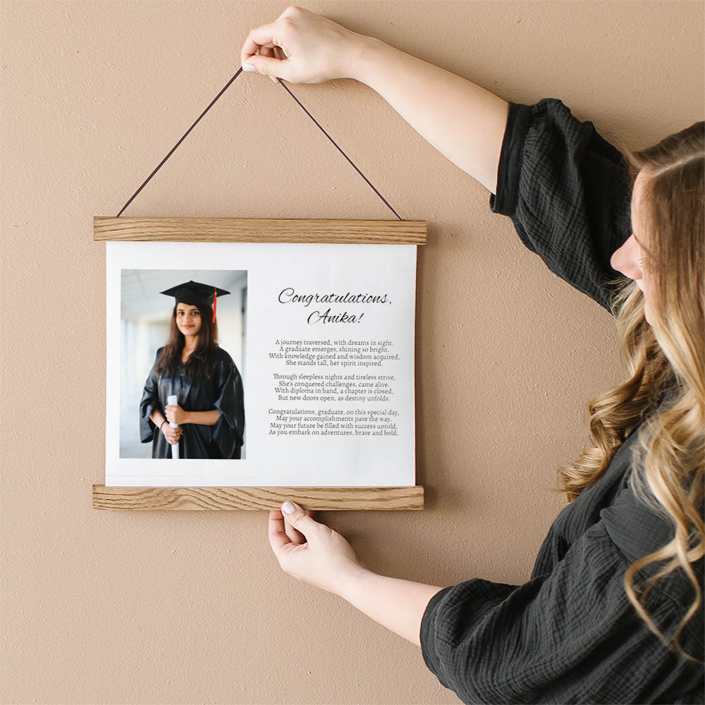 Graduation Gift Idea for Her - Custom Canvas with Poem and Photo