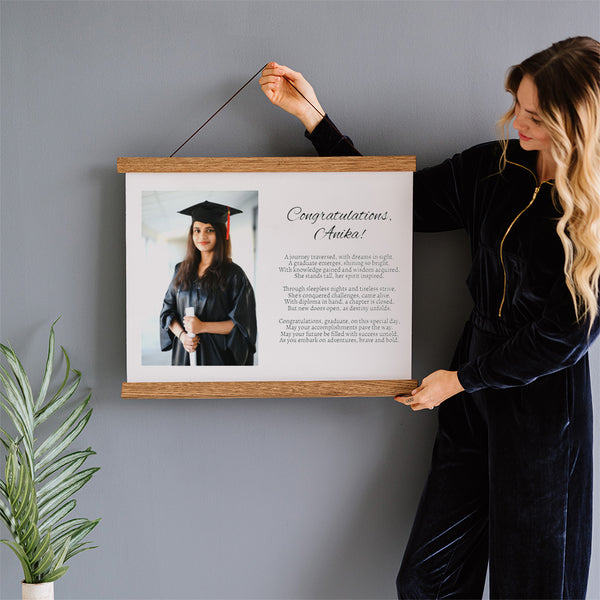 Graduation Gift Idea for Her - Custom Canvas with Poem and Photo