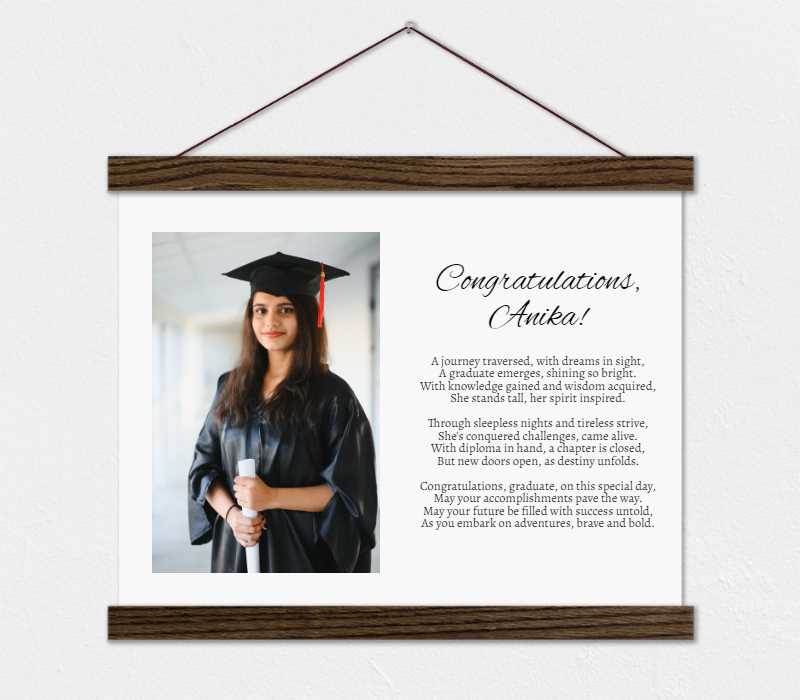 Graduation Gift Idea for Her - Custom Canvas with Poem and Photo