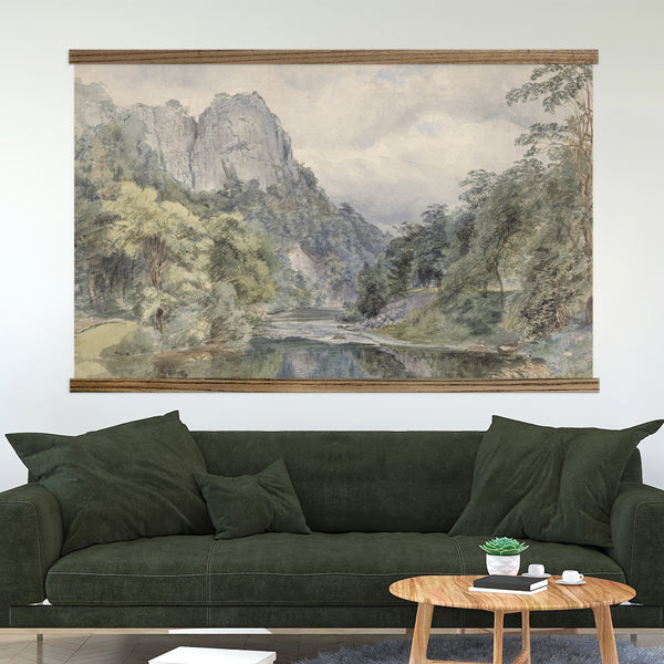 Green Landscape - Extra Large Canvas Print with Wood Frame