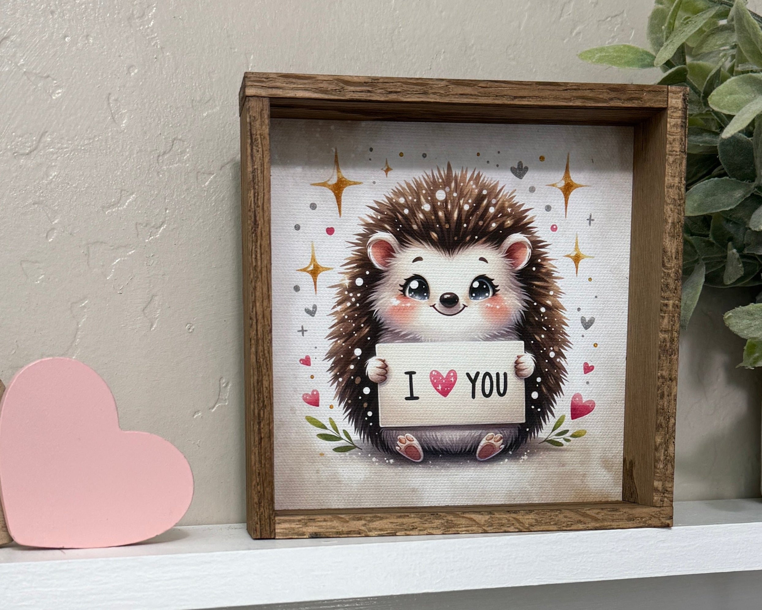 Hedgehog Valentines Decor