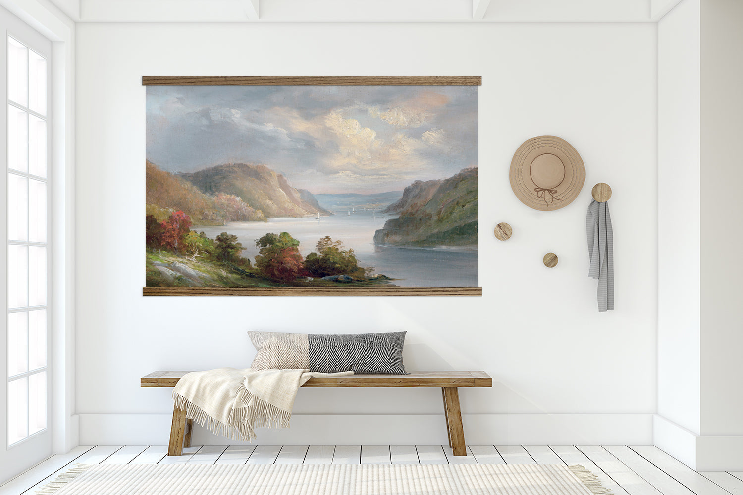 Large Nature Canvas Prints - Hudson River in the Fall -Cabin Art