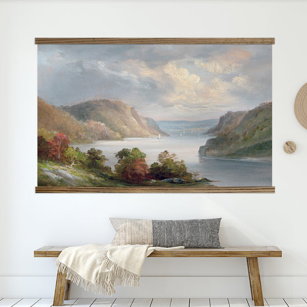 Large Nature Canvas Prints - Hudson River in the Fall -Cabin Art