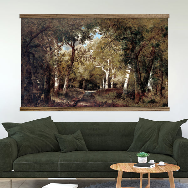 In the Forest Moody Dark Large Wall Canvas Art