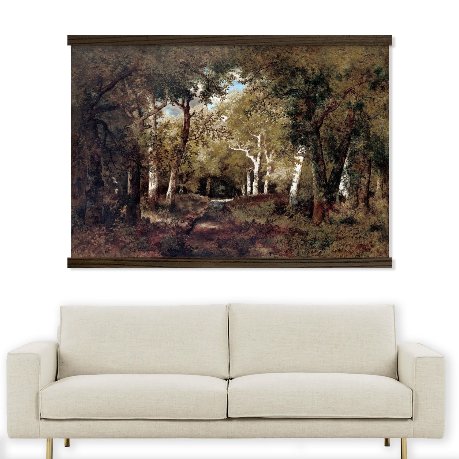 In the Forest Moody Dark Large Wall Canvas Art