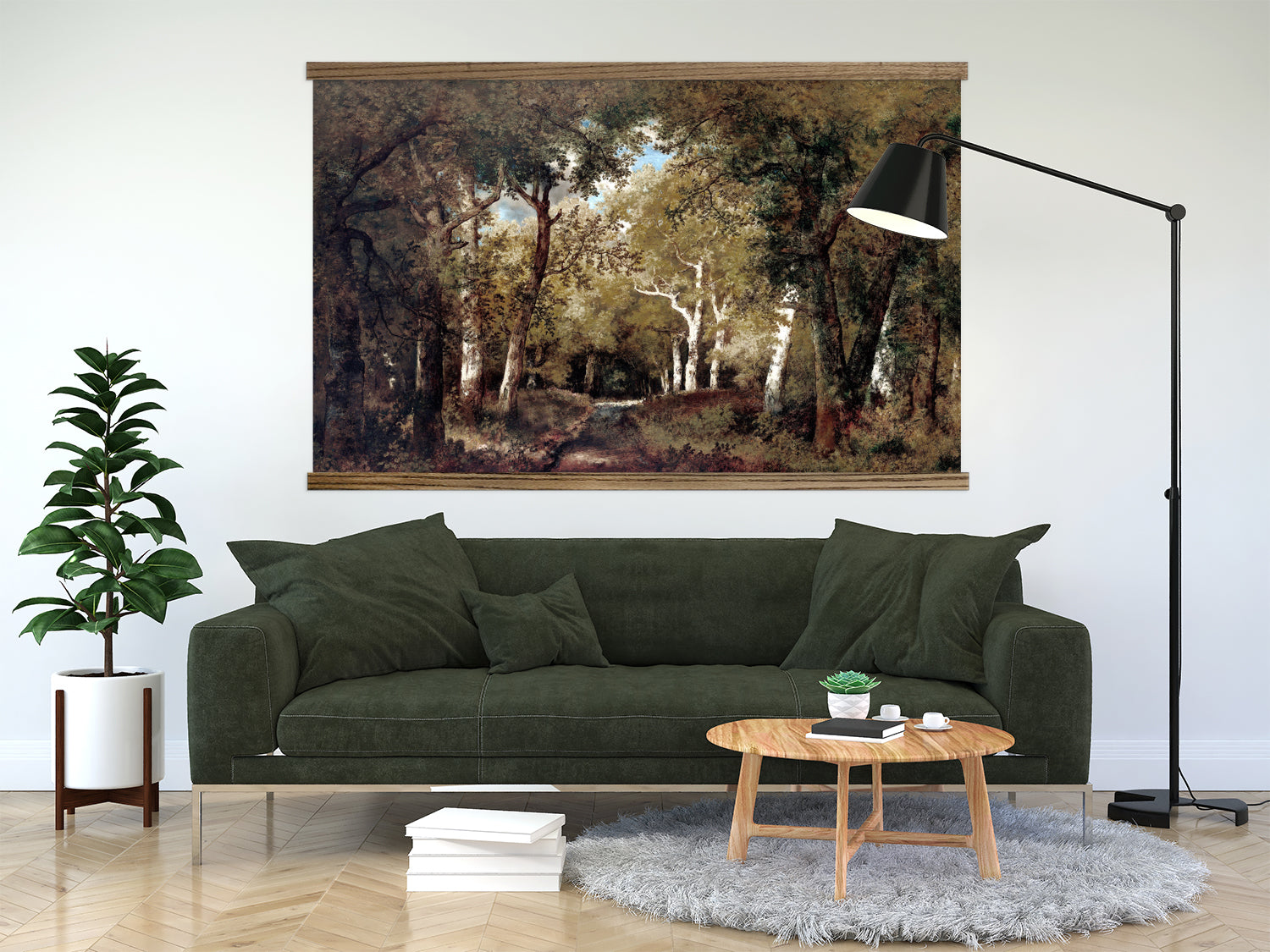 In the Forest Moody Dark Large Wall Canvas Art