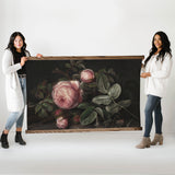 HUGE Hanging Canvas Tapestry- Jensen Vintage Roses Framed Art