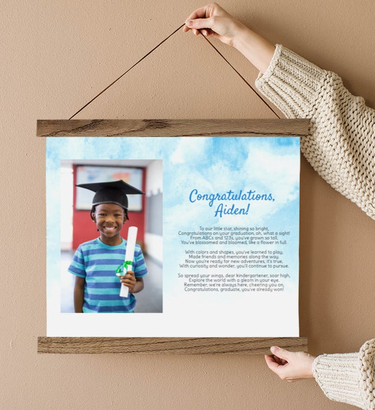 Kindergarten Graduation Gift - Custom Poem and Photo Canvas