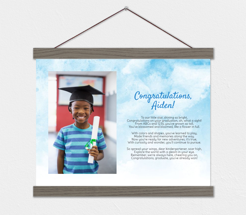 Kindergarten Graduation Gift - Custom Poem and Photo Canvas