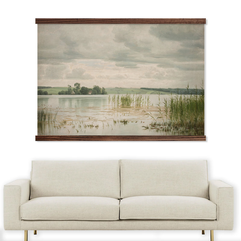 Lake Marsh Painting - Vintage Water Landscape Largest Wall Art